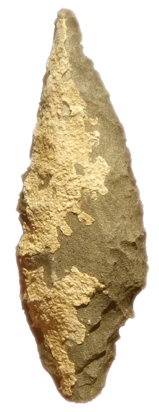 Middle Stone Age hornfels point from Lovedale, Modder River, dated to ~70,000 years ago