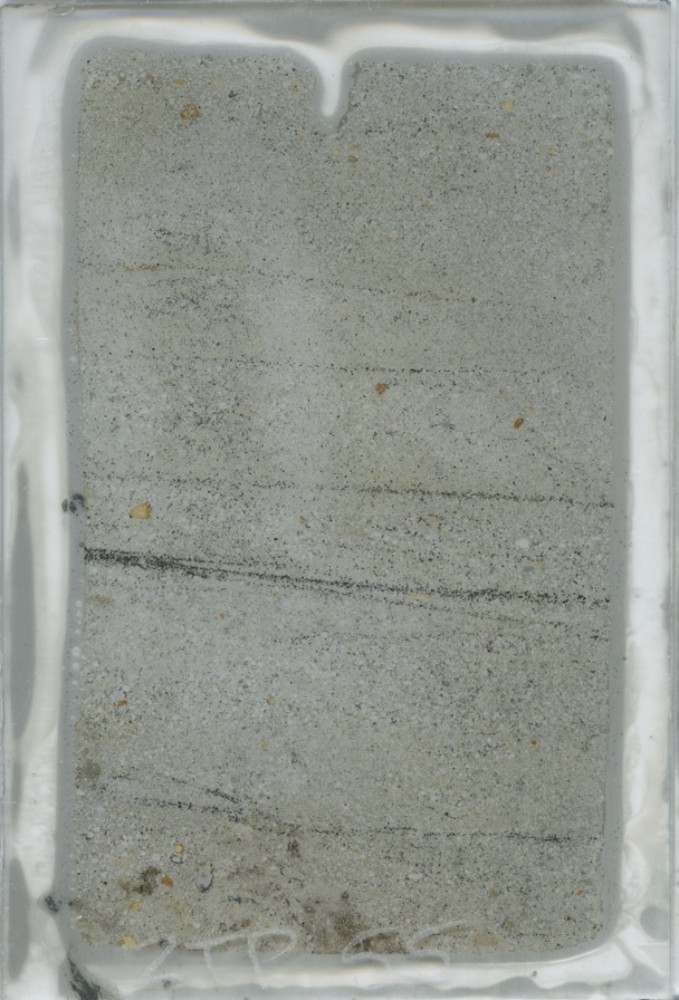 Scan of a thin section from the lake beach environment at Florisbad, dated to 121,000 years ago (short side of frame: 55 mm) Scan of a thin section from the lake beach environment at Florisbad, dated to 121,000 years ago (short side of frame: 55 mm)